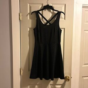 Black polka dot dress